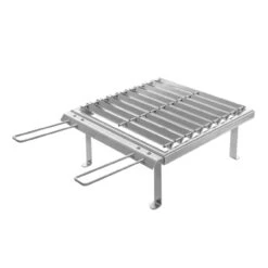 Gartenkamin TINUS Schwarz Mit Optionalem Grillrost -Heizungsanlagen universalgrillrost 32x36cm feuercampus365 web3 1280x1280 2