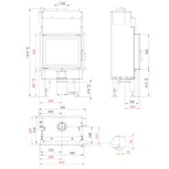 Aqualite 6 Wasserführender Kamineinsatz 8kW -Heizungsanlagen wasser kamineinsatz aqualite 6 masse 1280x1280
