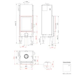 Aquatic WH450 Wasserführender Kamineinsatz 8kW -Heizungsanlagen wasser kamineinsatz aquatic wh 450 masse 1280x1280