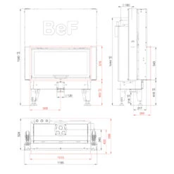 Aquatic WHV100 Wasserführender Kamineinsatz 14kW -Heizungsanlagen wasser kamineinsatz aquatic wh v 100 masse 1280x1280