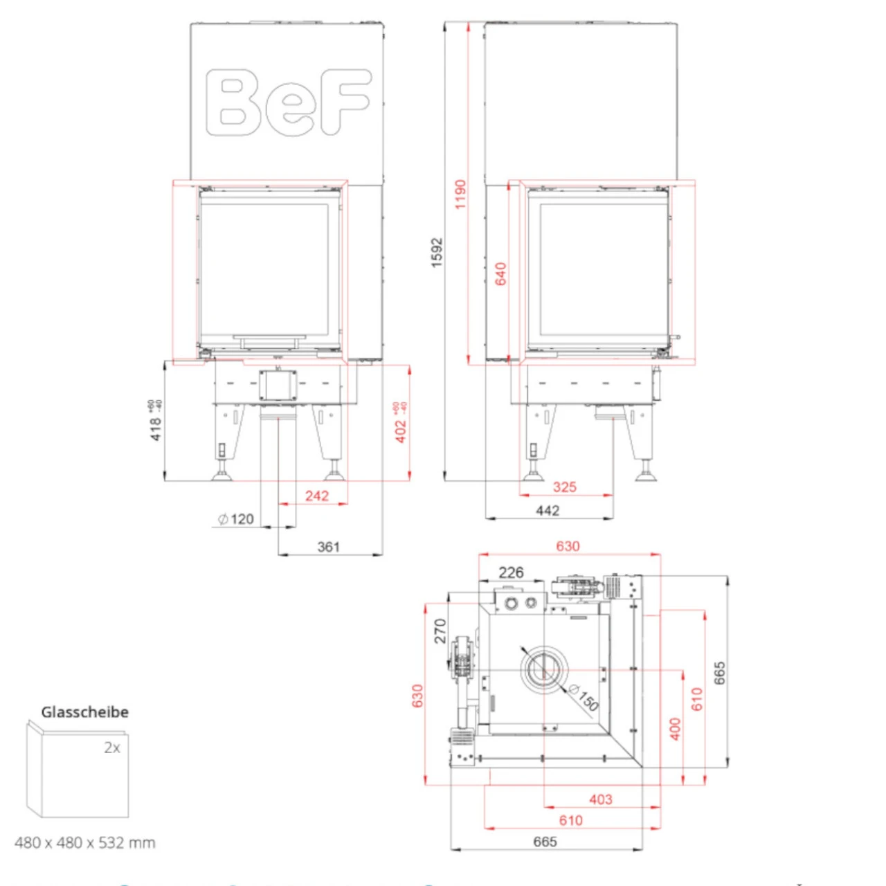 Aquatic WHV450E Wasserführender Eck-Kamineinsatz 8kW 4 Aquatic WHV450E Wasserführender Eck-Kamineinsatz 8kW – Bild 2